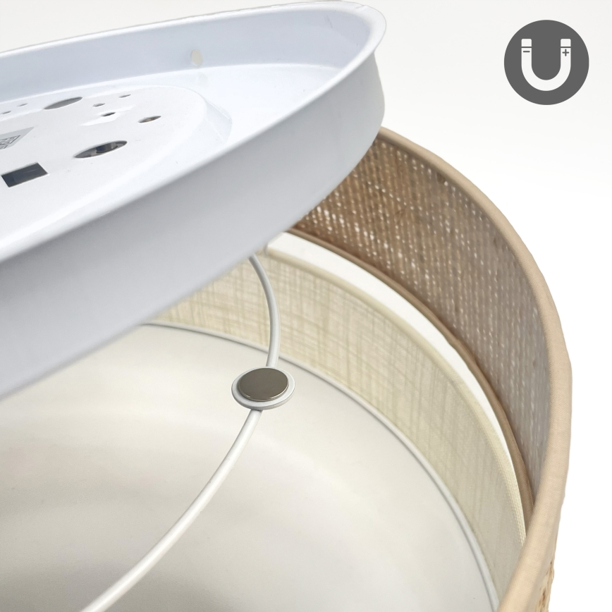 Lampa sufitowa SIRJA BOHO 2xE27/15W/230V śr. 45 cm beżowa/kremowa