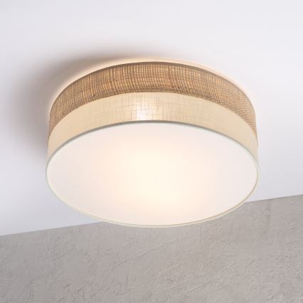 Lampa sufitowa SIRJA BOHO 2xE27/15W/230V, śr. 45 cm, beżowo-kremowa