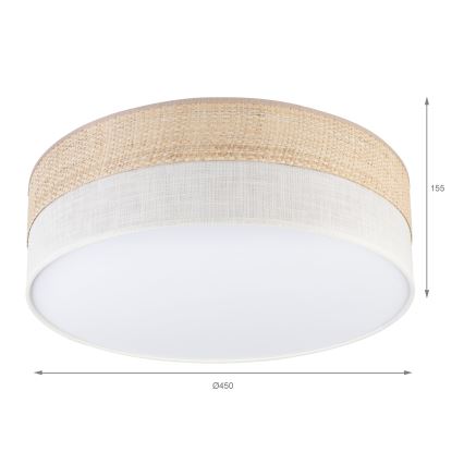 Lampa sufitowa SIRJA BOHO 2xE27/15W/230V, śr. 45 cm, beżowo-kremowa