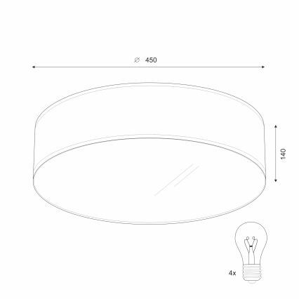 Lampa sufitowa SIRJA DOUBLE 4xE27/15W/230V śr. 45 cm kremowy