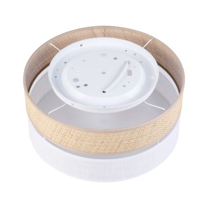 Lampa sufitowa SIRJA DOUBLE BOHO 2xE14/15W/230V śr. 35 cm beżowa/biała