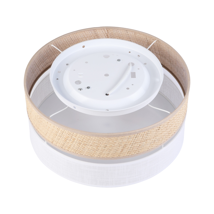 Lampa sufitowa SIRJA DOUBLE BOHO 2xE14/15W/230V śr. 35 cm beżowa/biała