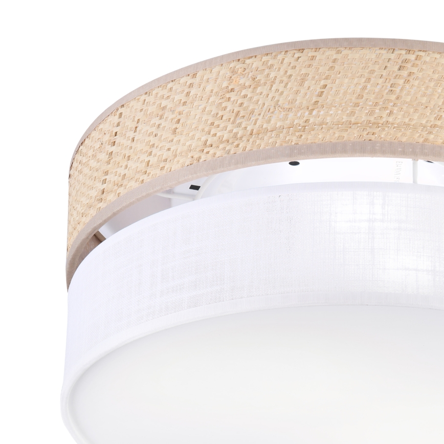 Lampa sufitowa SIRJA DOUBLE BOHO 2xE14/15W/230V śr. 35 cm beżowa/biała