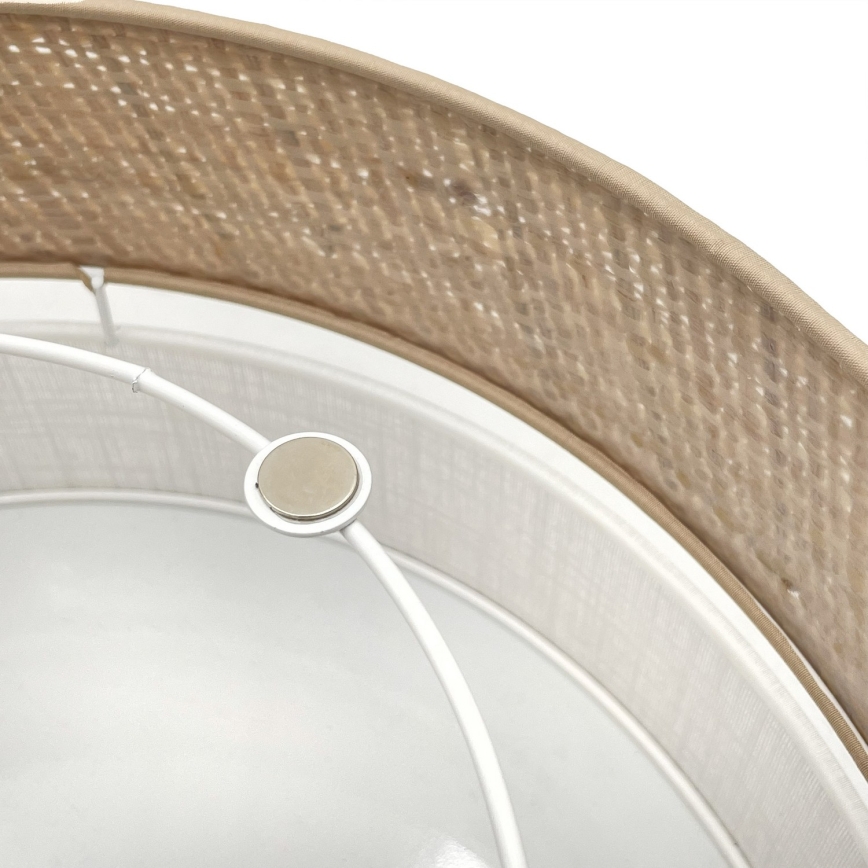 Lampa sufitowa SIRJA DOUBLE BOHO 2xE14/15W/230V śr. 35 cm beżowa/biała