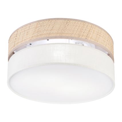 Lampa sufitowa SIRJA DOUBLE BOHO 2xE14/15W/230V śr. 35 cm beżowa/kremowa