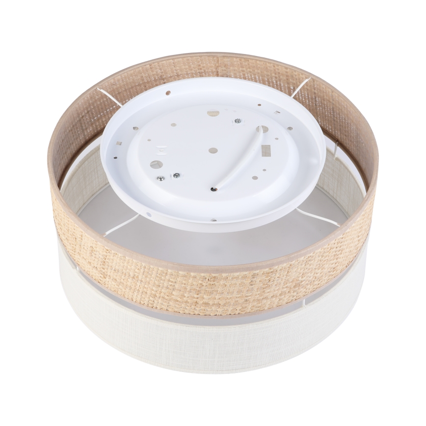 Lampa sufitowa SIRJA DOUBLE BOHO 2xE14/15W/230V śr. 35 cm beżowa/kremowa