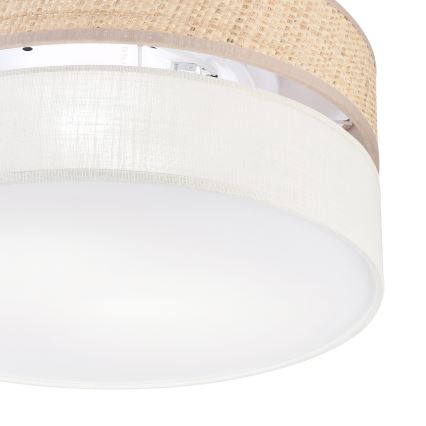 Lampa sufitowa SIRJA DOUBLE BOHO 2xE14/15W/230V śr. 35 cm beżowa/kremowa