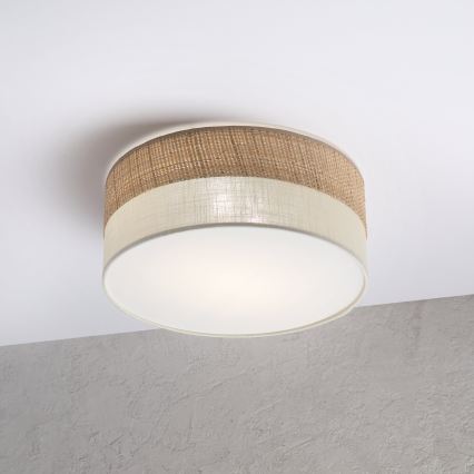 Lampa sufitowa SIRJA DOUBLE BOHO 2xE14/15W/230V, śr. 35 cm, beżowa/kremowa