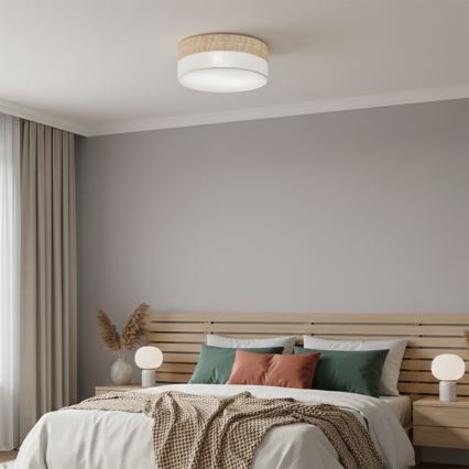 Lampa sufitowa SIRJA DOUBLE BOHO 2xE14/15W/230V Ø 35 cm beżowa/biała
