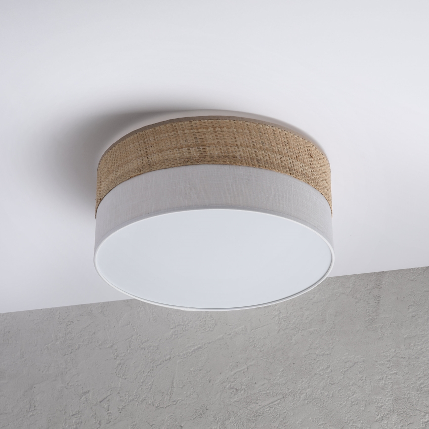 Lampa sufitowa SIRJA DOUBLE BOHO 2xE14/15W/230V Ø 35 cm beżowa/biała