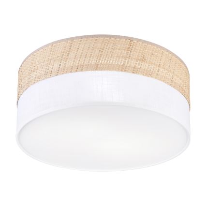 Lampa sufitowa SIRJA DOUBLE BOHO 2xE14/15W/230V Ø 35 cm beżowa/biała