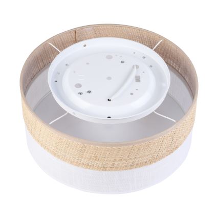 Lampa sufitowa SIRJA DOUBLE BOHO 2xE14/15W/230V Ø 35 cm beżowa/biała