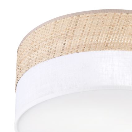 Lampa sufitowa SIRJA DOUBLE BOHO 2xE14/15W/230V Ø 35 cm beżowa/biała