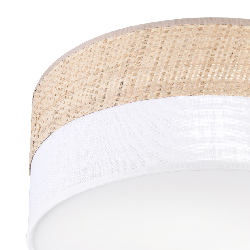 Lampa sufitowa SIRJA DOUBLE BOHO 2xE14/15W/230V Ø 35 cm beżowa/biała