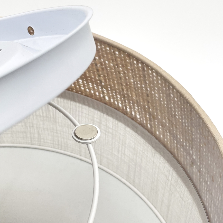 Lampa sufitowa SIRJA DOUBLE BOHO 2xE14/15W/230V Ø 35 cm beżowa/biała