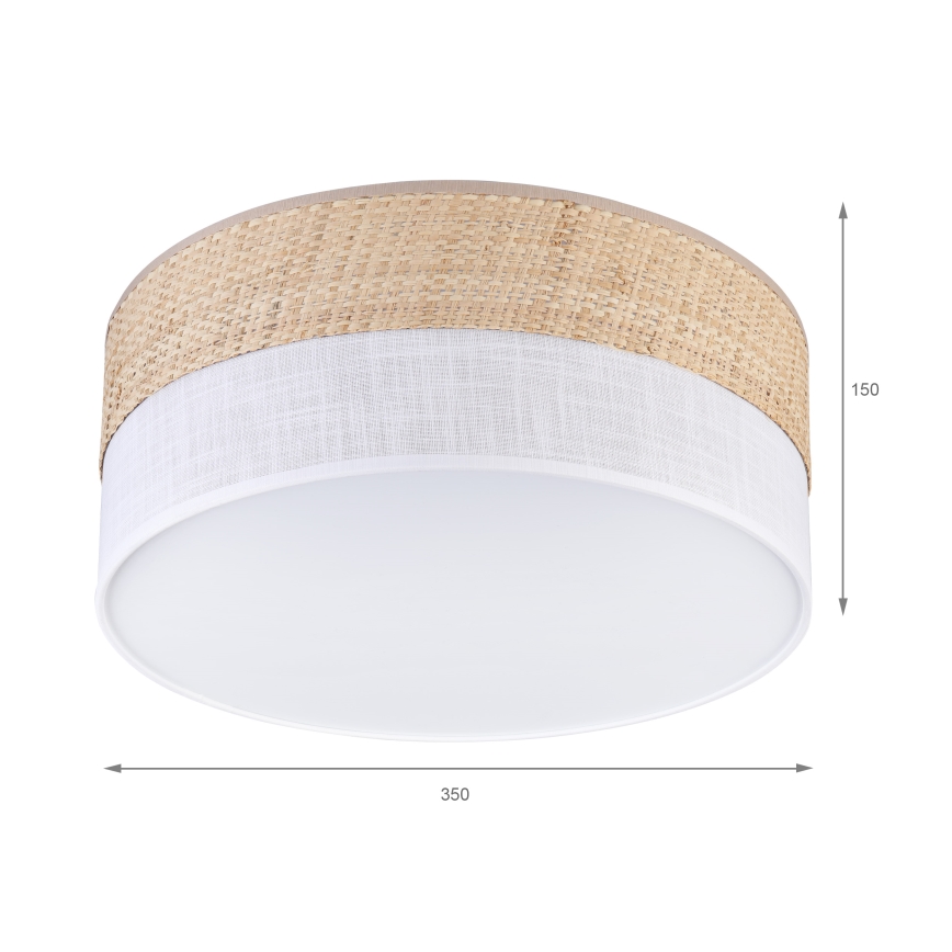 Lampa sufitowa SIRJA DOUBLE BOHO 2xE14/15W/230V Ø 35 cm beżowa/biała