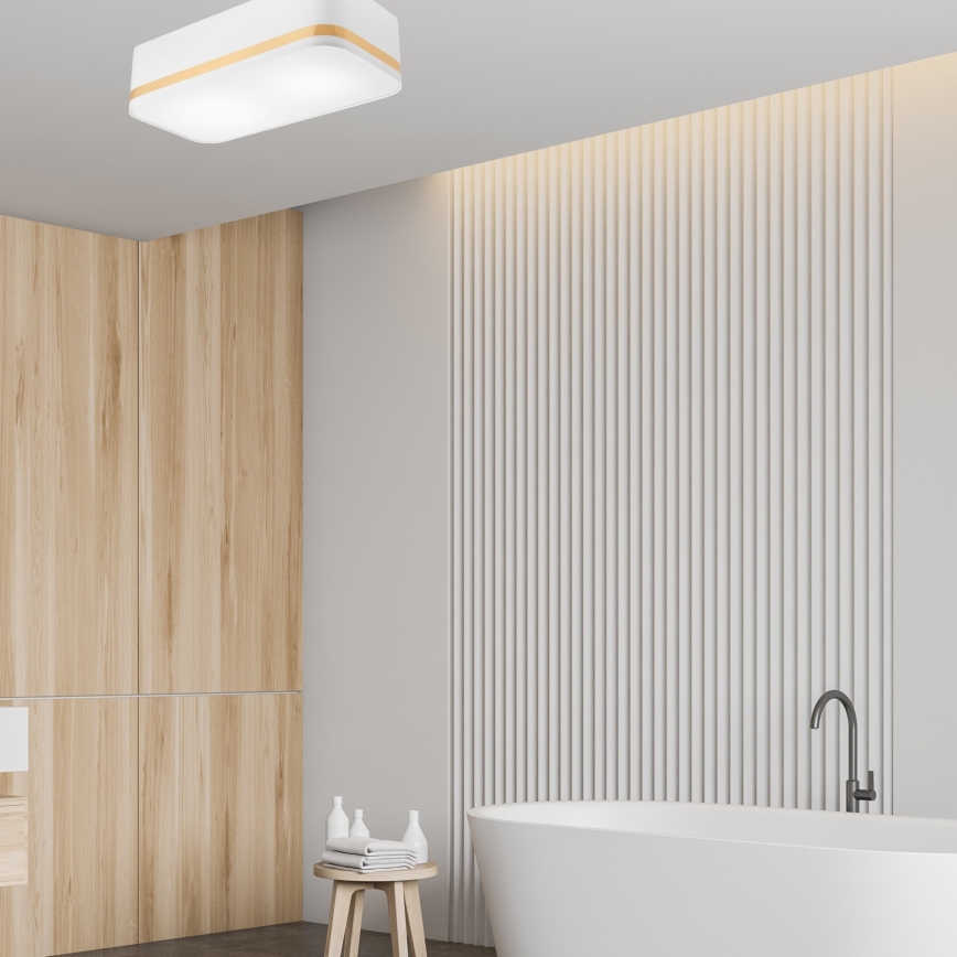 Lampa sufitowa SIRJA SQUARE STRIPE 2xE27/15W/230V biała/złota