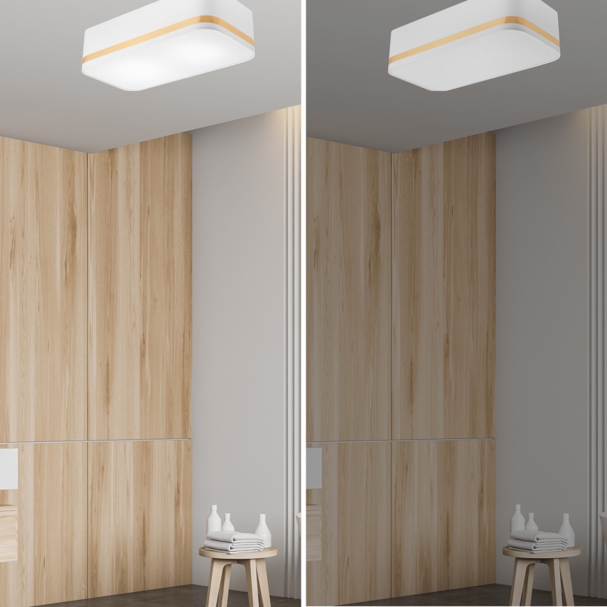Lampa sufitowa SIRJA SQUARE STRIPE 2xE27/15W/230V biała/złota