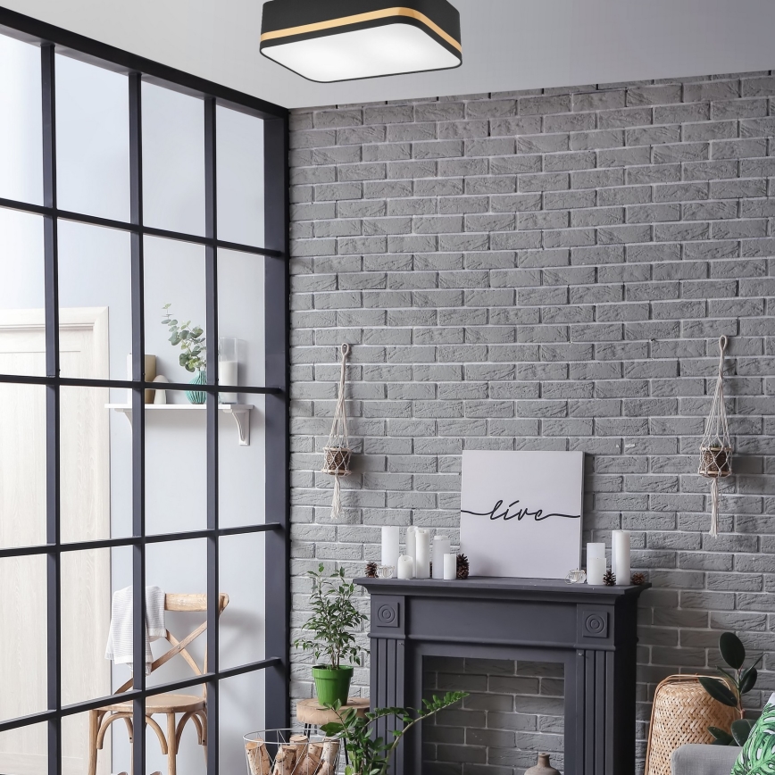 Lampa sufitowa SIRJA SQUARE STRIPE 2xE27/15W/230V czarna/złota