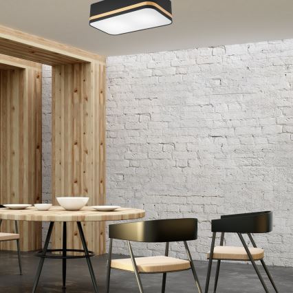 Lampa sufitowa SIRJA SQUARE STRIPE 2xE27/15W/230V czarna/złota
