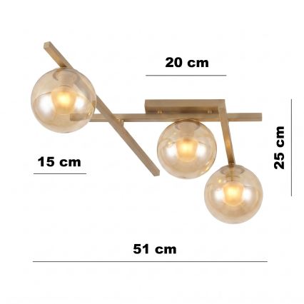 Lampa sufitowa SMART 3xE14/10W/230V beżowa/dymna beżowa