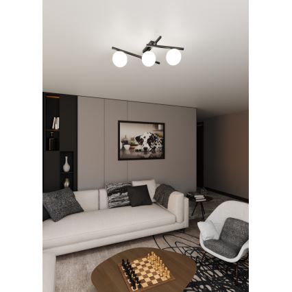 Lampa sufitowa SMART 3xE14/10W/230V czarna/biała