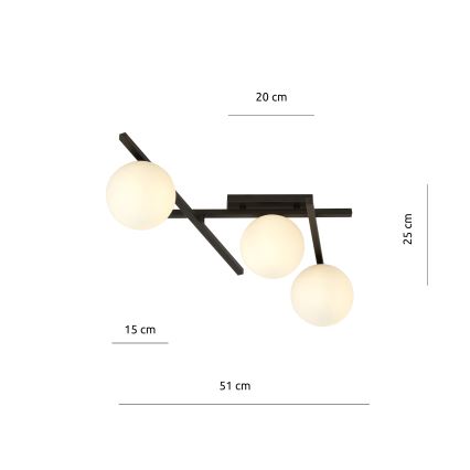 Lampa sufitowa SMART 3xE14/10W/230V czarna/biała