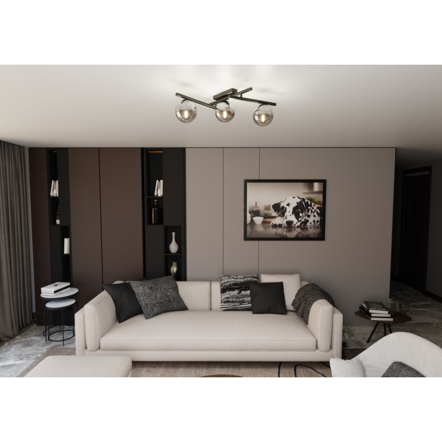 Lampa sufitowa SMART 3xE14/10W/230V czarna/szara