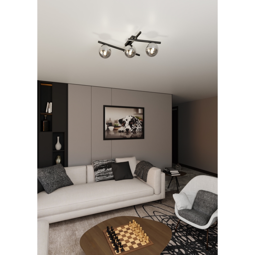 Lampa sufitowa SMART 3xE14/10W/230V czarna/szara