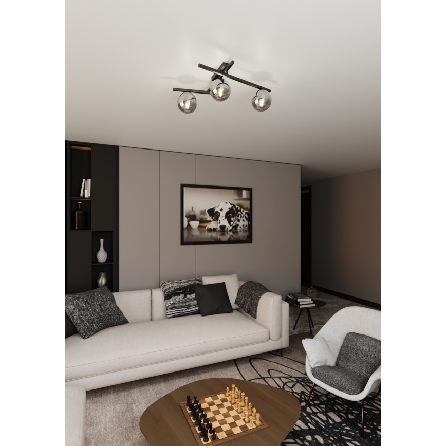Lampa sufitowa SMART 3xE14/10W/230V czarna/szara