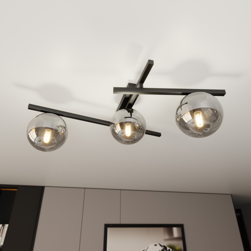 Lampa sufitowa SMART 3xE14/10W/230V czarna/szara