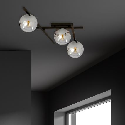 Lampa sufitowa SMART 3xE14/10W/230V czarna/szara