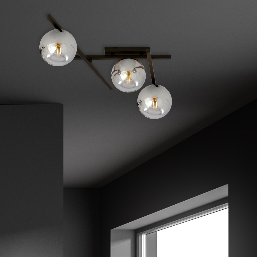 Lampa sufitowa SMART 3xE14/10W/230V czarna/szara