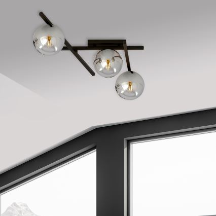 Lampa sufitowa SMART 3xE14/10W/230V czarna/szara