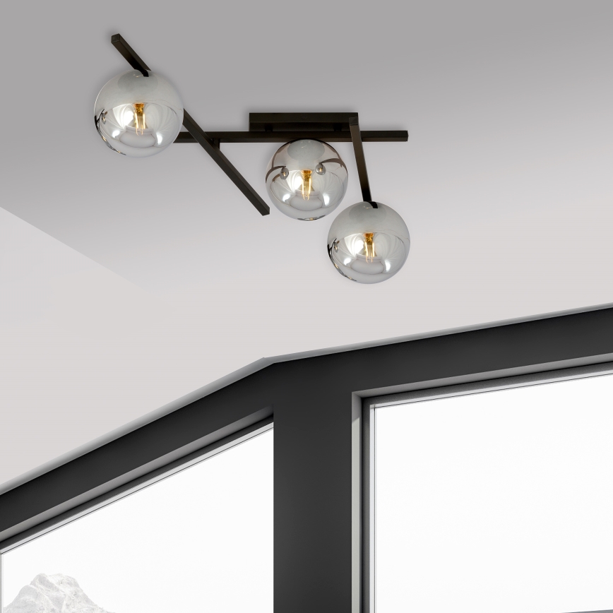 Lampa sufitowa SMART 3xE14/10W/230V czarna/szara