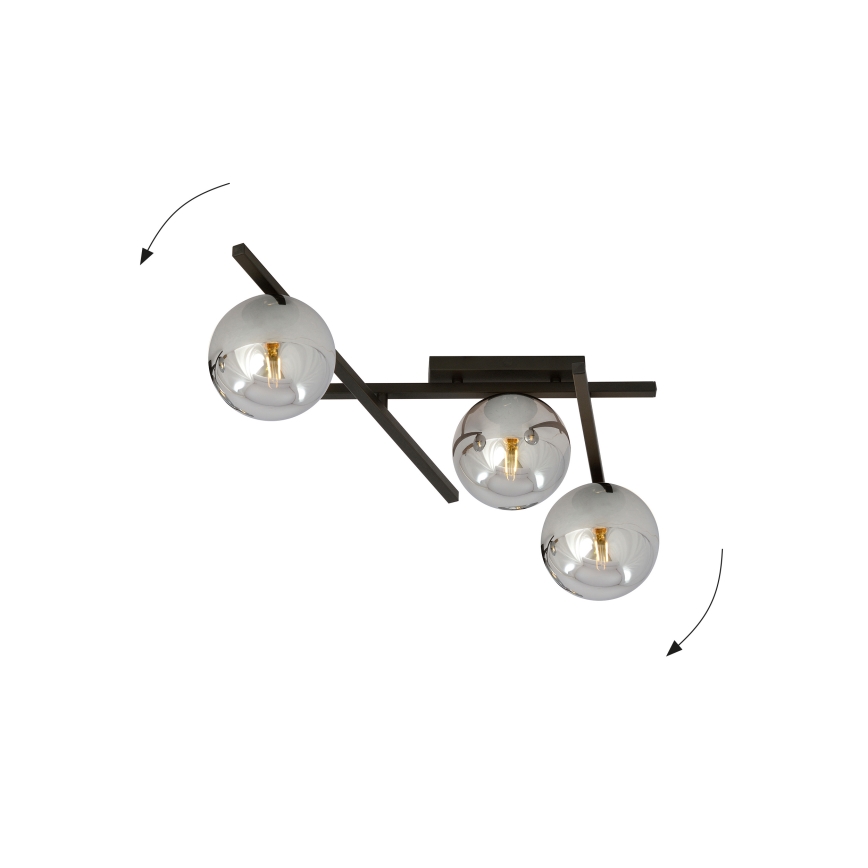 Lampa sufitowa SMART 3xE14/10W/230V czarna/szara