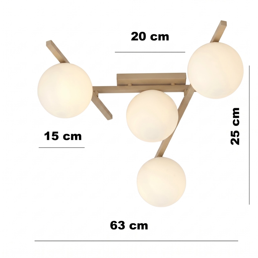 Lampa sufitowa SMART 4xE14/10W/230V beżowy/biały