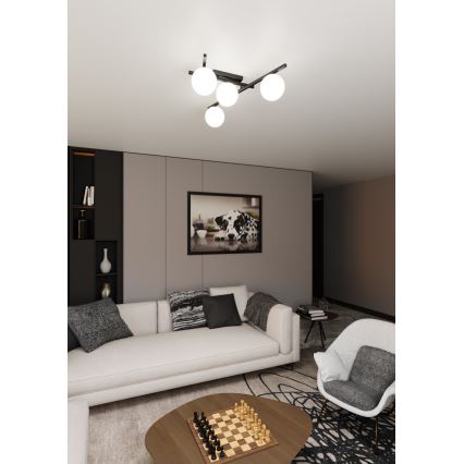 Lampa sufitowa SMART 4xE14/10W/230V czarna/biała