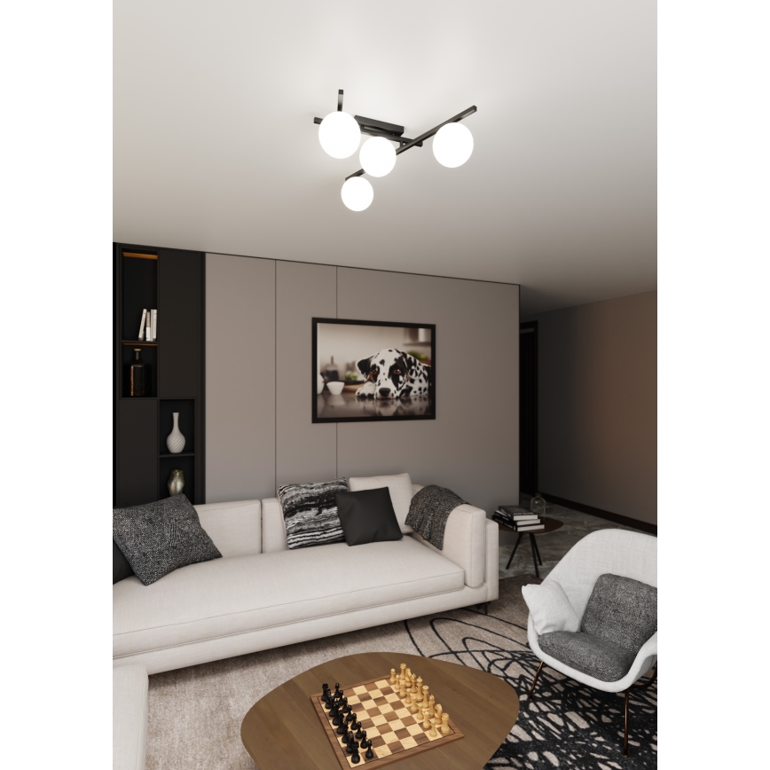 Lampa sufitowa SMART 4xE14/10W/230V czarna/biała