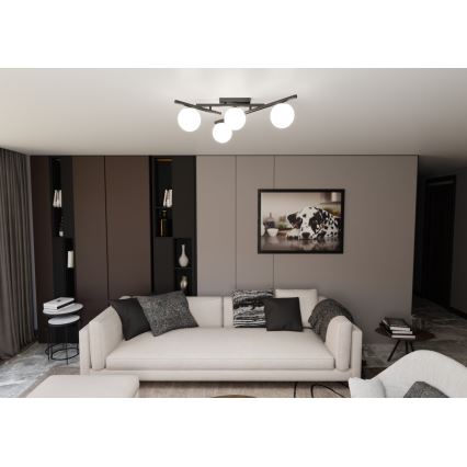Lampa sufitowa SMART 4xE14/10W/230V czarna/biała