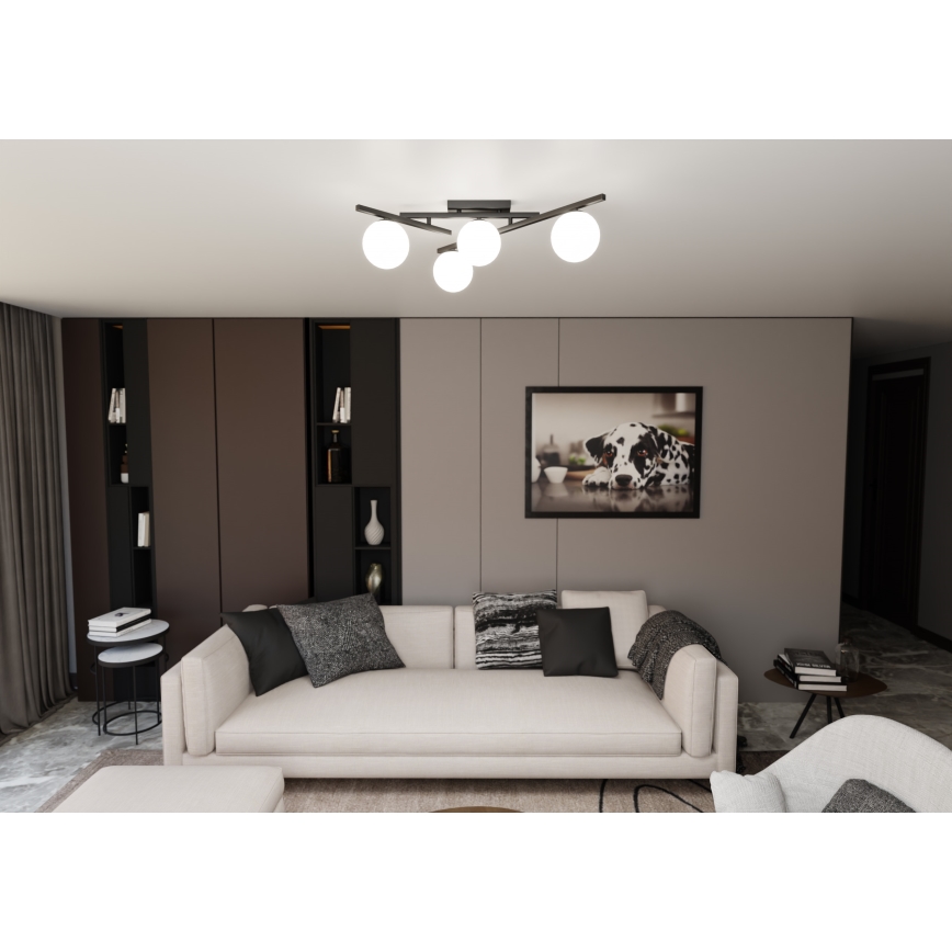 Lampa sufitowa SMART 4xE14/10W/230V czarna/biała