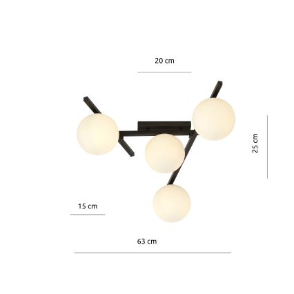 Lampa sufitowa SMART 4xE14/10W/230V czarna/biała