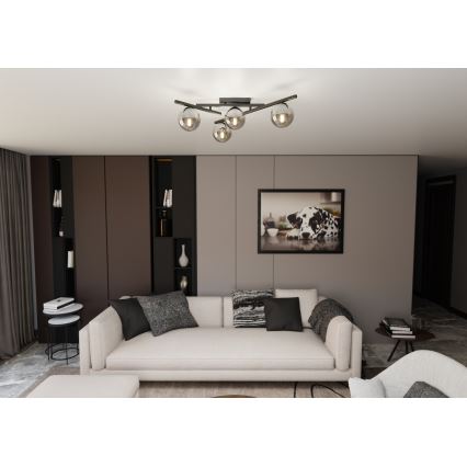 Lampa sufitowa SMART 4xE14/10W/230V czarna/szara