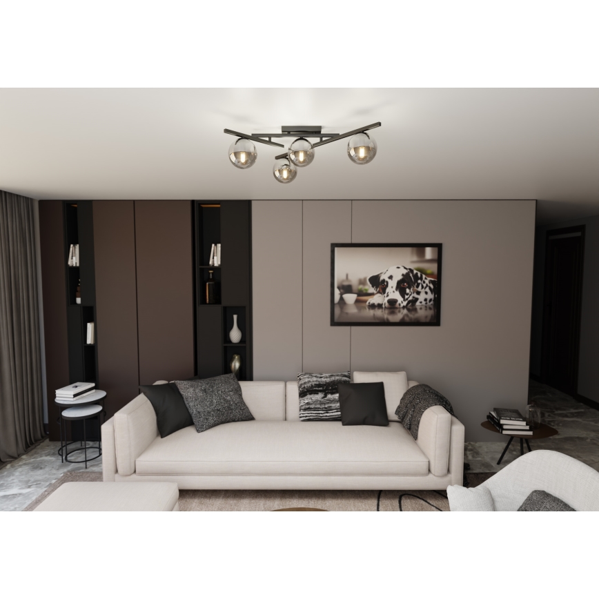 Lampa sufitowa SMART 4xE14/10W/230V czarna/szara