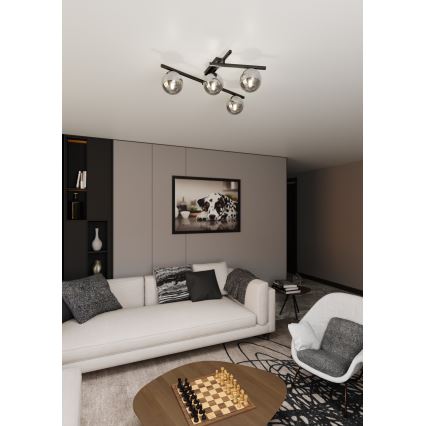 Lampa sufitowa SMART 4xE14/10W/230V czarna/szara