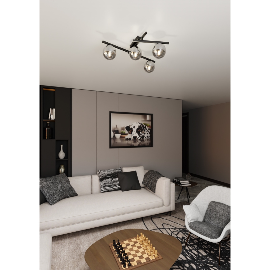 Lampa sufitowa SMART 4xE14/10W/230V czarna/szara