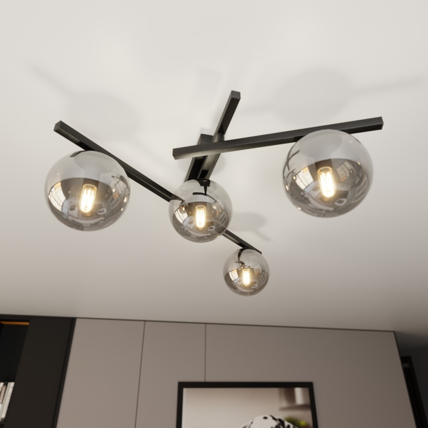 Lampa sufitowa SMART 4xE14/10W/230V czarna/szara