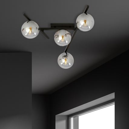 Lampa sufitowa SMART 4xE14/10W/230V czarna/szara