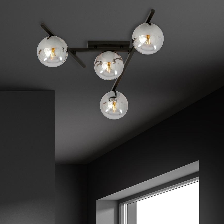 Lampa sufitowa SMART 4xE14/10W/230V czarna/szara