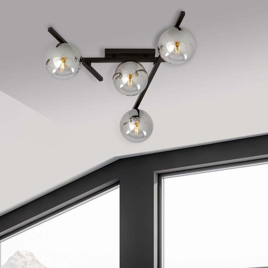 Lampa sufitowa SMART 4xE14/10W/230V czarna/szara
